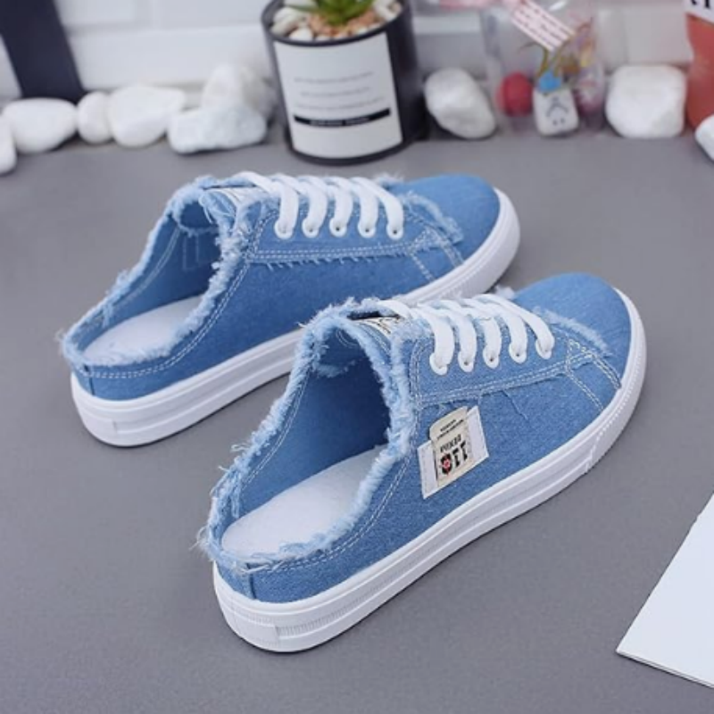 Damen Denim Mule Sneakers – Perfekt Für Einen Lässigen Sommerlook ☀️