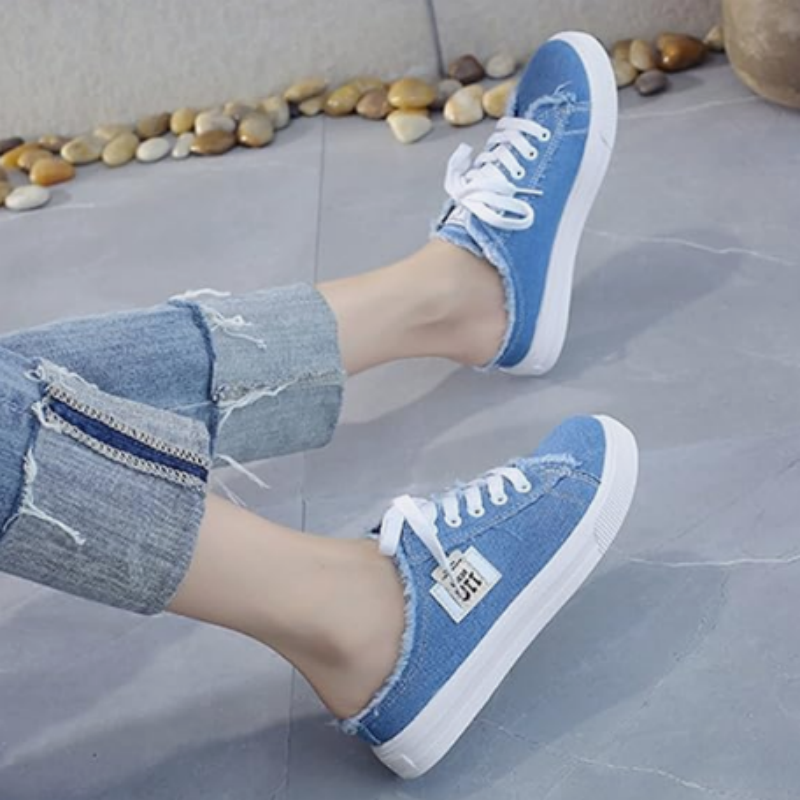 Damen Denim Mule Sneakers – Perfekt Für Einen Lässigen Sommerlook ☀️