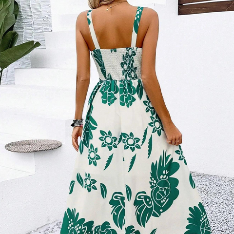 Damenkleid mit Spaghettiträgern & Blumenmuster – Leicht & luftig -  Perfekter Sommerlook 🦋