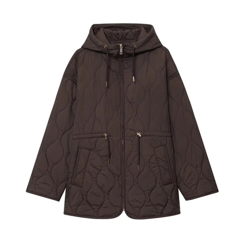 Abbie Kapuzen-Steppjacke mit Kordelzug