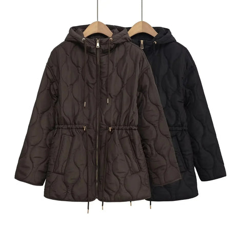 Abbie Kapuzen-Steppjacke mit Kordelzug